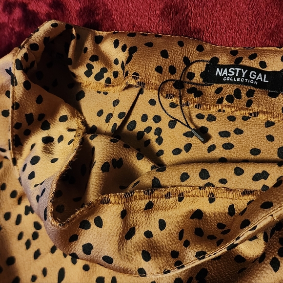 Nasty Gal Silky Satin Cheetah Spotted Animal Print Midi Skirt NWOT US 2 UK 6 - Picture 7 of 7